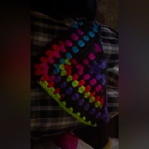 Neon multi colored crochet bandana